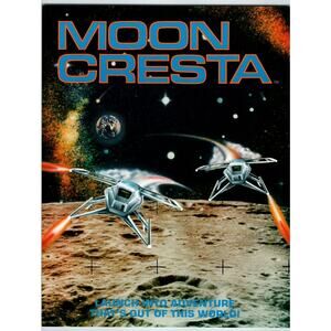 Moon Cresta Arcade FLYER Original Video Game Alien Ships Retro Vintage Art 1980